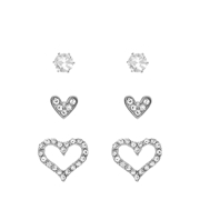Zilverkleurige bijoux oorbellenset hart (1068334)