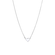 Halskette aus Edelstahl mit weißem Emaille-Herz (1068503)