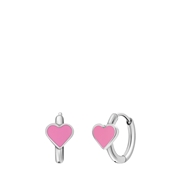 Ohrringe aus Edelstahl mit roséfarbenem Emaille-Herz (1068509)