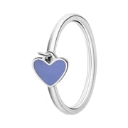Stalen ring met hart emaille lichtblauw (1068534)