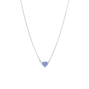 Halskette aus Edelstahl mit hellblauem Emaille-Herz (1068535)