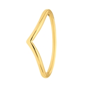 Silberner, goldplattierter Ring in V-Form mit Rhodiumbeschichtung (1068150)