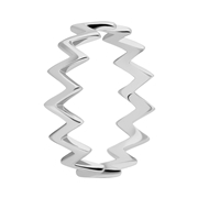 Silberner Ring Zick-Zack-Design rhodiniert (1068175)