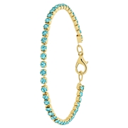 Goudkleurige bijoux tennisarmband aqua (1068559)