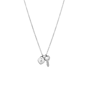 Halskette aus Edelstahl mit Anhänger in Form eines Schlüssels und eines Herzens (1068553)