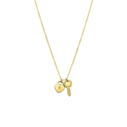 Vergoldete Halskette aus Edelstahl mit Schlüssel und Herz (1068554)