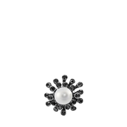 Silberfarbene Bijoux-Brosche mit Perle (1068574)