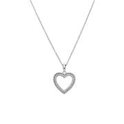 Zilveren ketting met hanger open hart zirkonia (1068792)