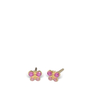 Studex 9 karaat geelgouden schietoorbel vlinder roze 4mm 907 (1067425)