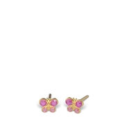 Studex 14 karaat geelgouden schietoorbel vlinder roze 4mm (1067441)