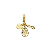 Charm aus 925er Silber, vergoldet, Lebensbaum, Infinity-Zeichen und Herz (1069092)