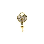 Zilveren goldplated bedel hart met sleutel (1069100)