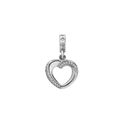 Zilveren hangende bedel hart met zirkonia (1069107)