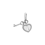 Zilveren bedel hart en sleutel (1069123)