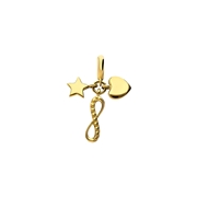 Charm aus 925er Silber, vergoldet, Herz, Stern und Infinity-Zeichen (1069126)