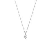 Silberne Halskette mit Zirkonia besetztem Herzanhänger (1069082)