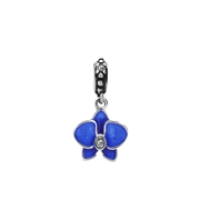 Charm aus Edelstahl Blume Blau (1068994)