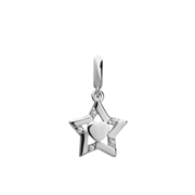 Zilveren bedel ster met hart (1069097)