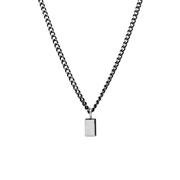 Halskette aus Edelstahl, Gourmet, mit Erkennungsmarke, Schwarz (1069252)