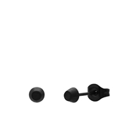 Stalen blackplated oorknoppen rond (1069261)