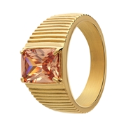 Stalen goldplated vintage ring met colorado zirkonia (1069234)