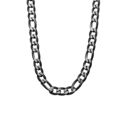 Stalen blackplated ketting met figaro schakels (1069433)