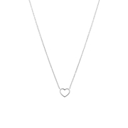 Zilveren ketting met hanger open hart (1068926)