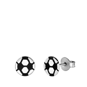 Zilveren oorknoppen voetbal (1069618)