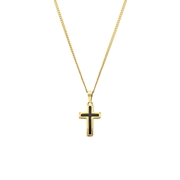 Halskette aus Edelstahl, vergoldet, mit Kreuz (1069236)