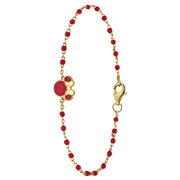 Armband aus 925er Silber, vergoldet, Minnie Mouse, Rot (1069554)