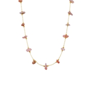 Halskette aus Edelstahl, vergoldet, mit Glasperlen (1069317)