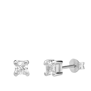 Silber-Ohrringe für Jungen mit weißem Zirkoniastein (1068911)