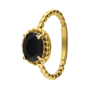 Stalen goldplated ring vintage zwart (1069367)