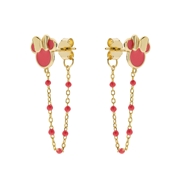 Ohrringe aus 925er Silber, vergoldet, Minnie Mouse, Rot (1069555)