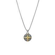 Halskette aus Edelstahl mit Anhänger, Kompass (1069458)