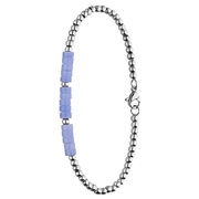Stalen armband met blue lace agaat (1069863)