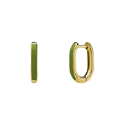 Stalen goldplated oorbellen met lichtgroen emaille (1069502)