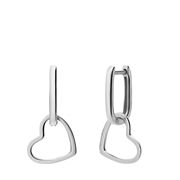 Ohrringe aus 925er Silber mit einem hängenden Herz (1070216)
