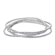 Zilverkleurige bijoux armband met strass wit (1070271)