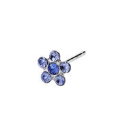 Studex medizinische Ohrringe aus Edelstahl, Blume, Blau, Kristall (1067392)
