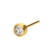 Studex medizinische Ohrringe aus Edelstahl, vergoldet, Kristall, 3 mm (1067407)