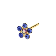 Studex 14 karaat geelgouden schietoorbel bloem kristal 5mm 433 (1067445)