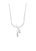Zilveren ketting met hanger mat/glans met zirkonia (1003015)