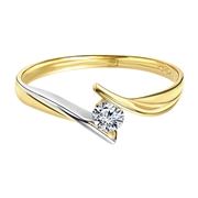 14 Karaat bicolor gouden ring met zirkonia (1005993)