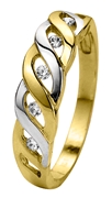Bicolor-Ring, 585 Gold, mit Zirkonia (1006146)