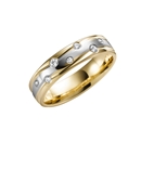 14K trouwring geel/wit  diamant Daisy Dames H73 (1006403)
