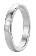 Gerecycled stalen ring met zirkonia (1015463)