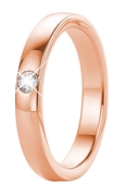 Gerecycleerd stalen rose plated ring met zirkonia (1016666)