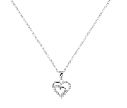 Zilveren ketting en hanger hart met zirkonia (1017056)