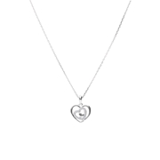 Zilveren ketting met hanger hart zirkonia (1018880)